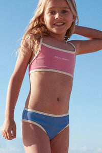 Mini Stripe Rib Bikini Bottom // Sky Blue