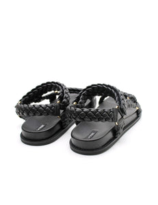 Elke Braided Sandal // Black