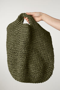 Round Straw Bag // Olive