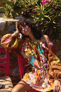 Birth of Venus Tunic Dress // Caramel