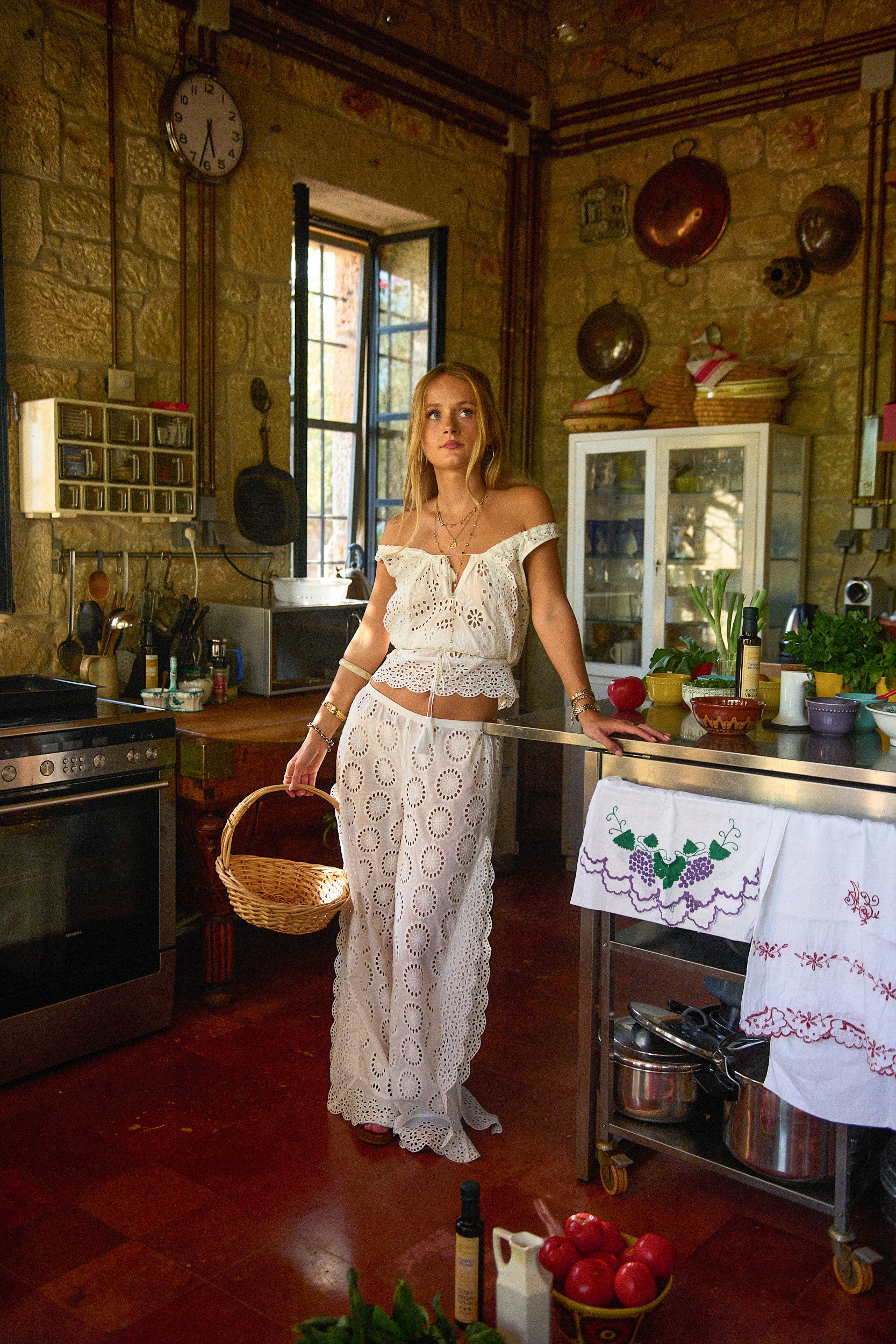 Yaya Lace Pant // Antique White