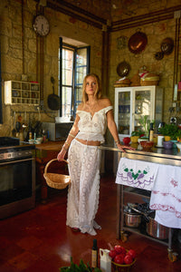 Yaya Lace Pant // Antique White