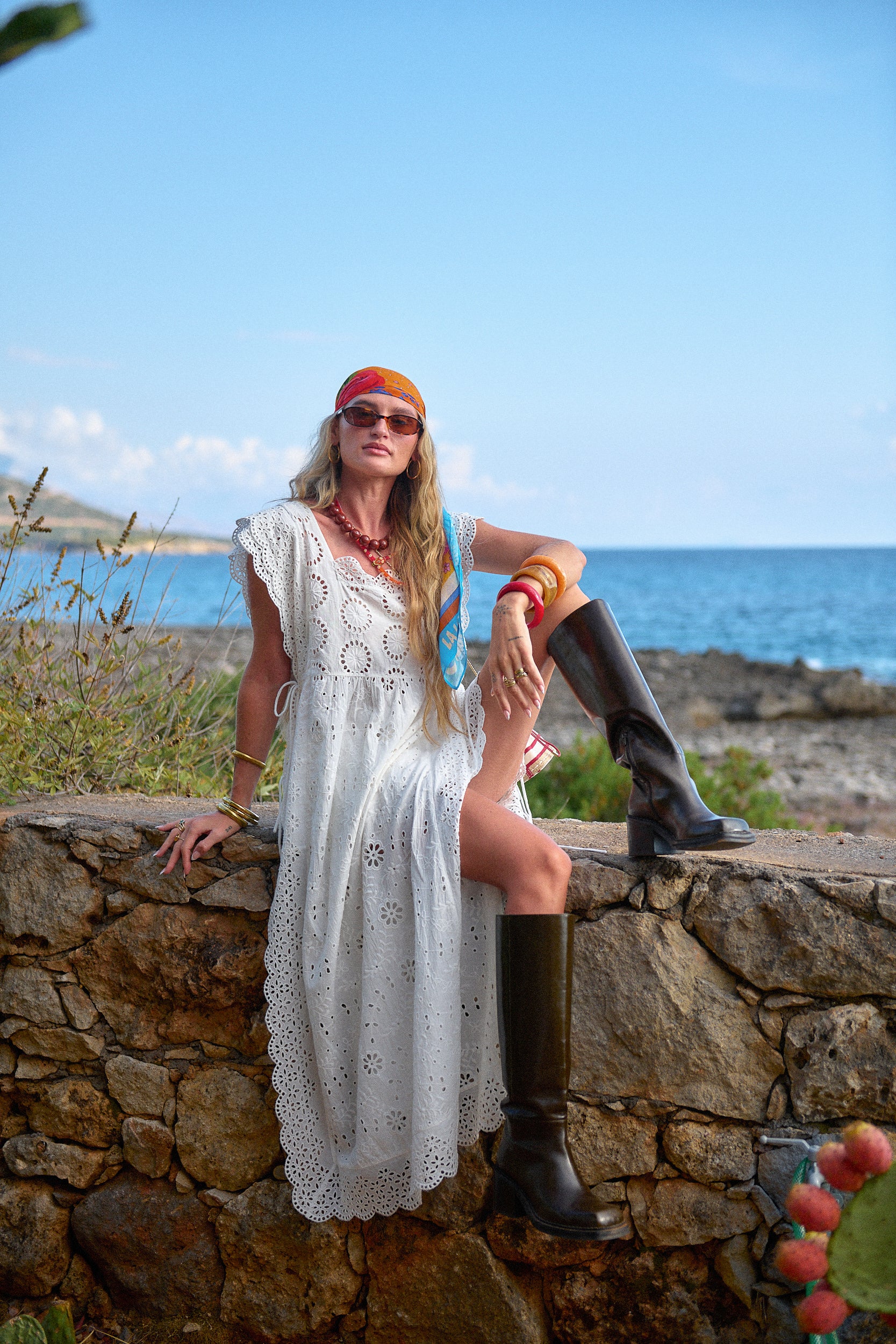 Yaya Lace Kaftan // Antique White