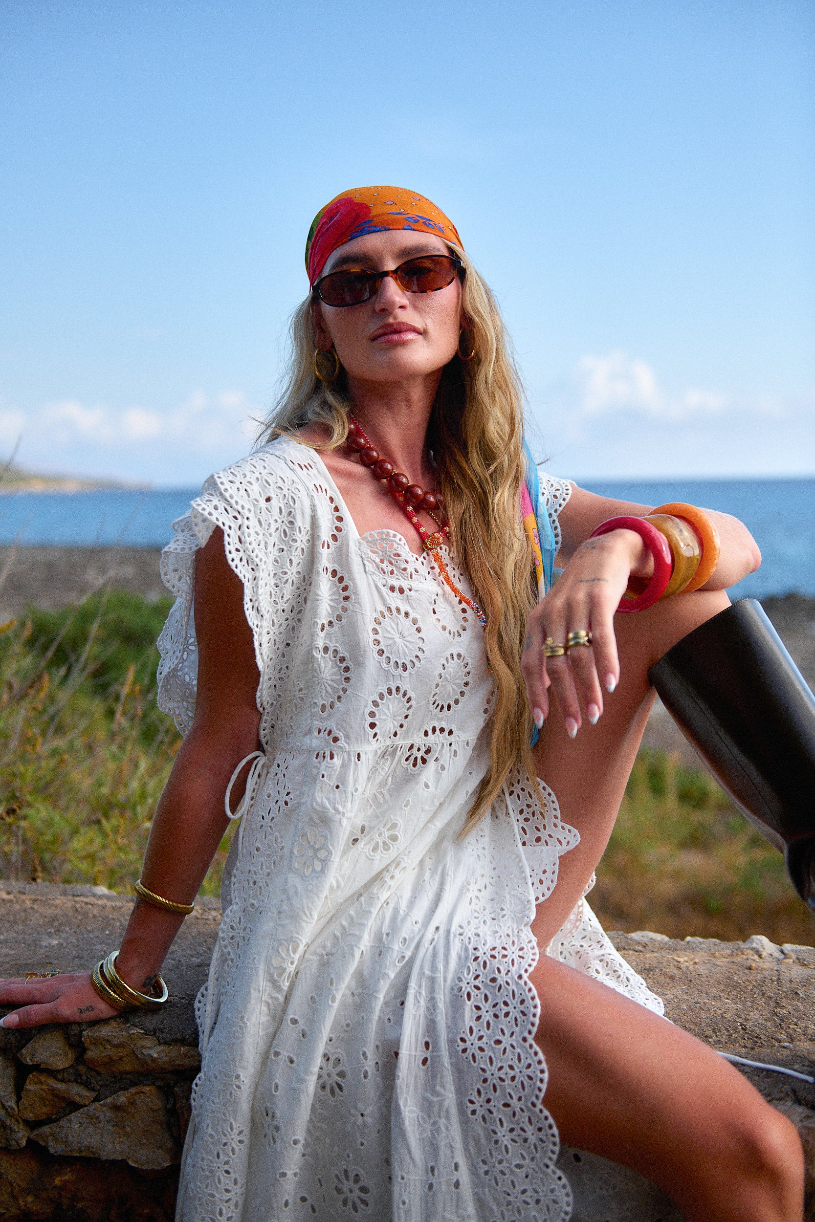 Yaya Lace Kaftan // Antique White