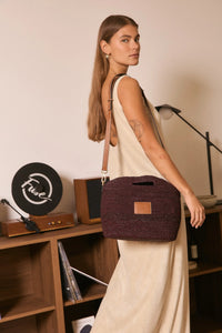 Leather Trimmed Raffia BB // Cocoa