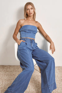 Oydessy Strapless Top // Denim