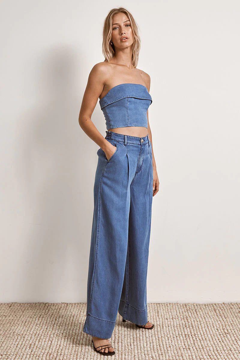 Oydessy Strapless Top // Denim