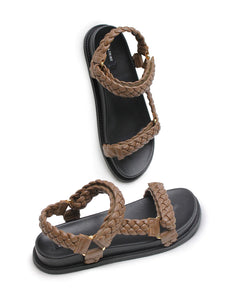 Elke Braided Sandal // Walnut