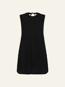 Pointelle Shift Mini Dress // Noir