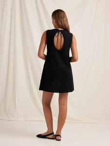 Pointelle Shift Mini Dress // Noir