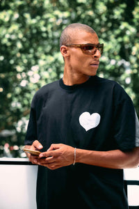 SSAINT Heart Tee // Black & Silver