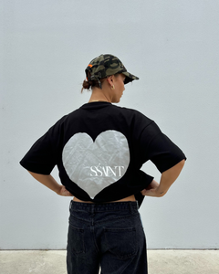 SSAINT Heart Tee // Black & Silver