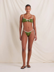 Ruched Channel String Pant // Olivine