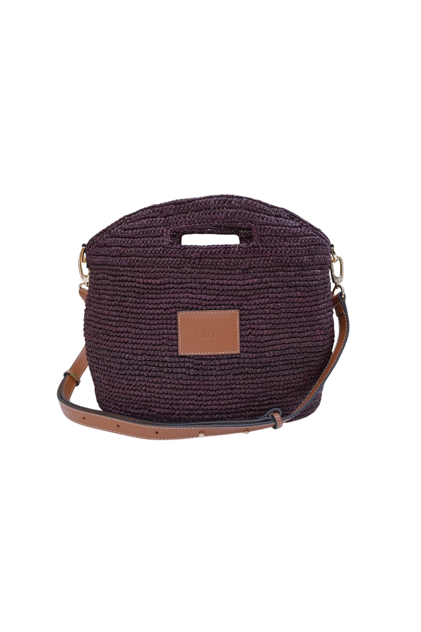 Leather Trimmed Raffia BB // Cocoa