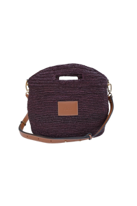 Leather Trimmed Raffia BB // Cocoa