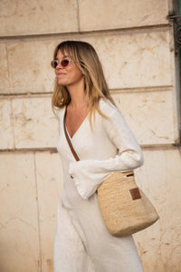 Leather Trimmed Raffia BB