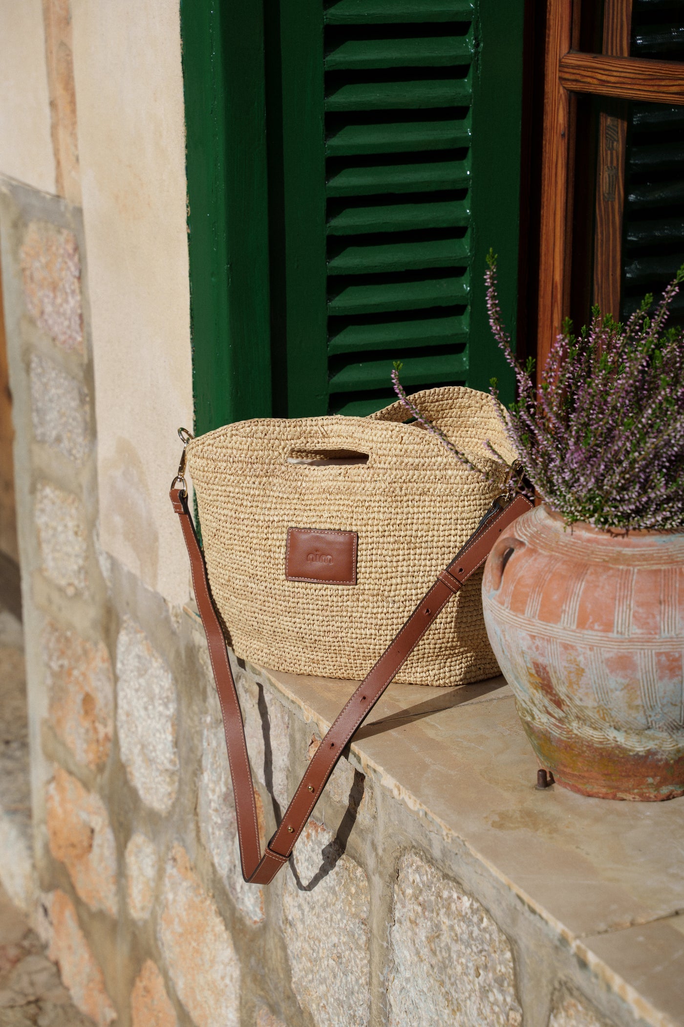 Leather Trimmed Raffia BB