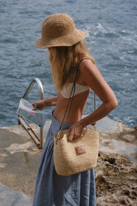 Leather Trimmed Raffia BB
