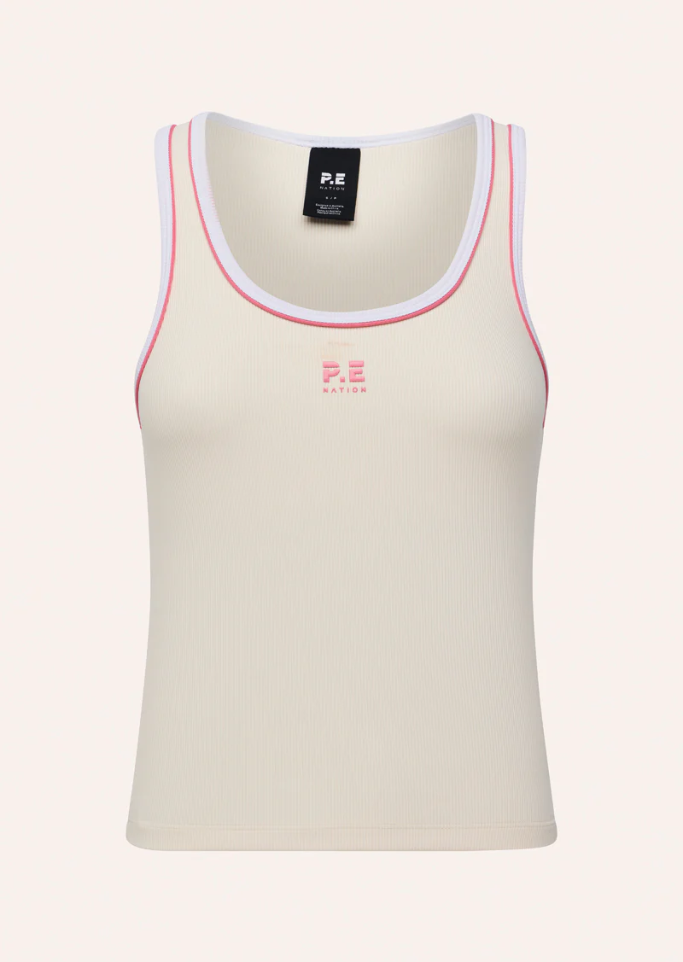 Nexus Rib Tank // Whisper White & Pink Lemonade