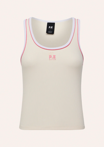 Nexus Rib Tank // Whisper White & Pink Lemonade
