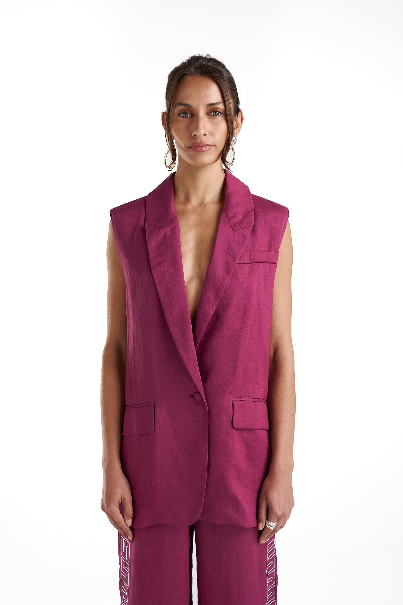 Sleeveless Blazer // Plum