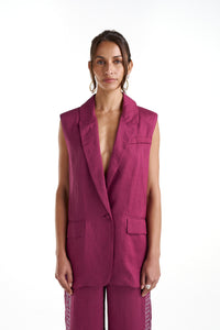 Sleeveless Blazer // Plum