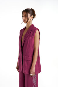 Sleeveless Blazer // Plum