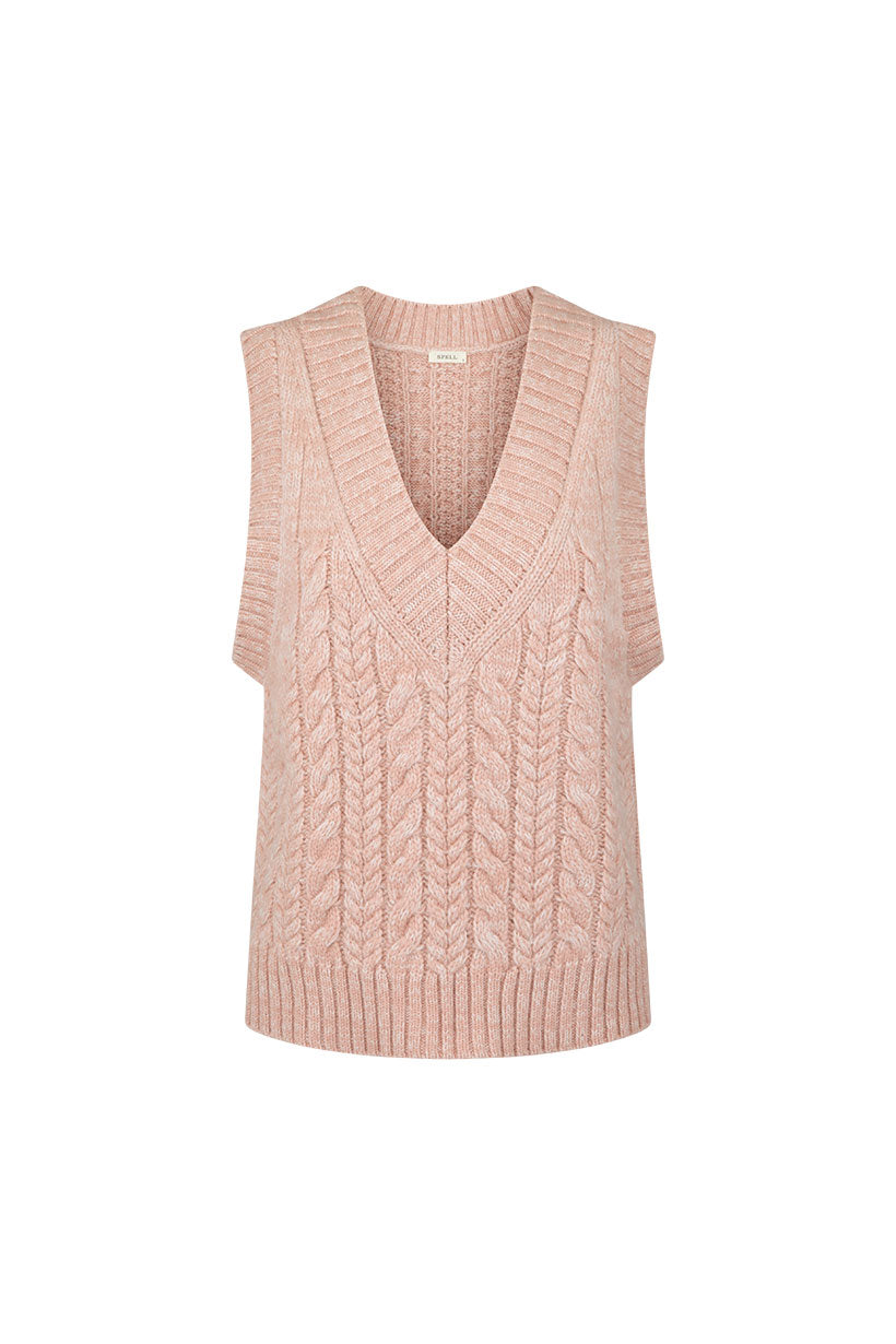 Rolling Hills Knit Vest // Dusty Rose