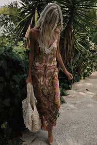 Lovers & Dreamers Strappy Maxi Dress // Champagne Peach