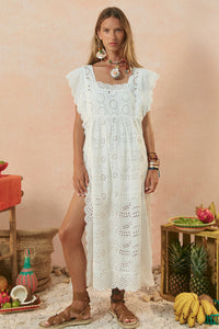 Yaya Lace Kaftan // Antique White