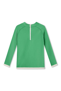 Mini Stripe Rib Rashie //Parrot Green