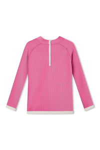 Mini Stripe Rib Rashie // Shell Pink