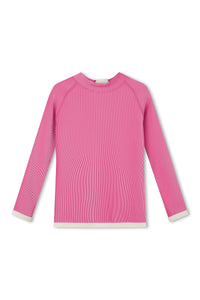 Mini Stripe Rib Rashie // Shell Pink