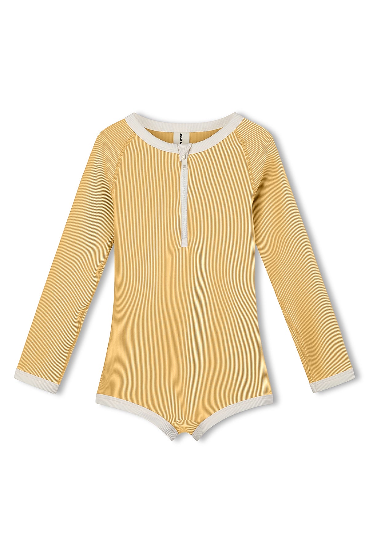 Mini Stripe Rashie Onesie // Marigold