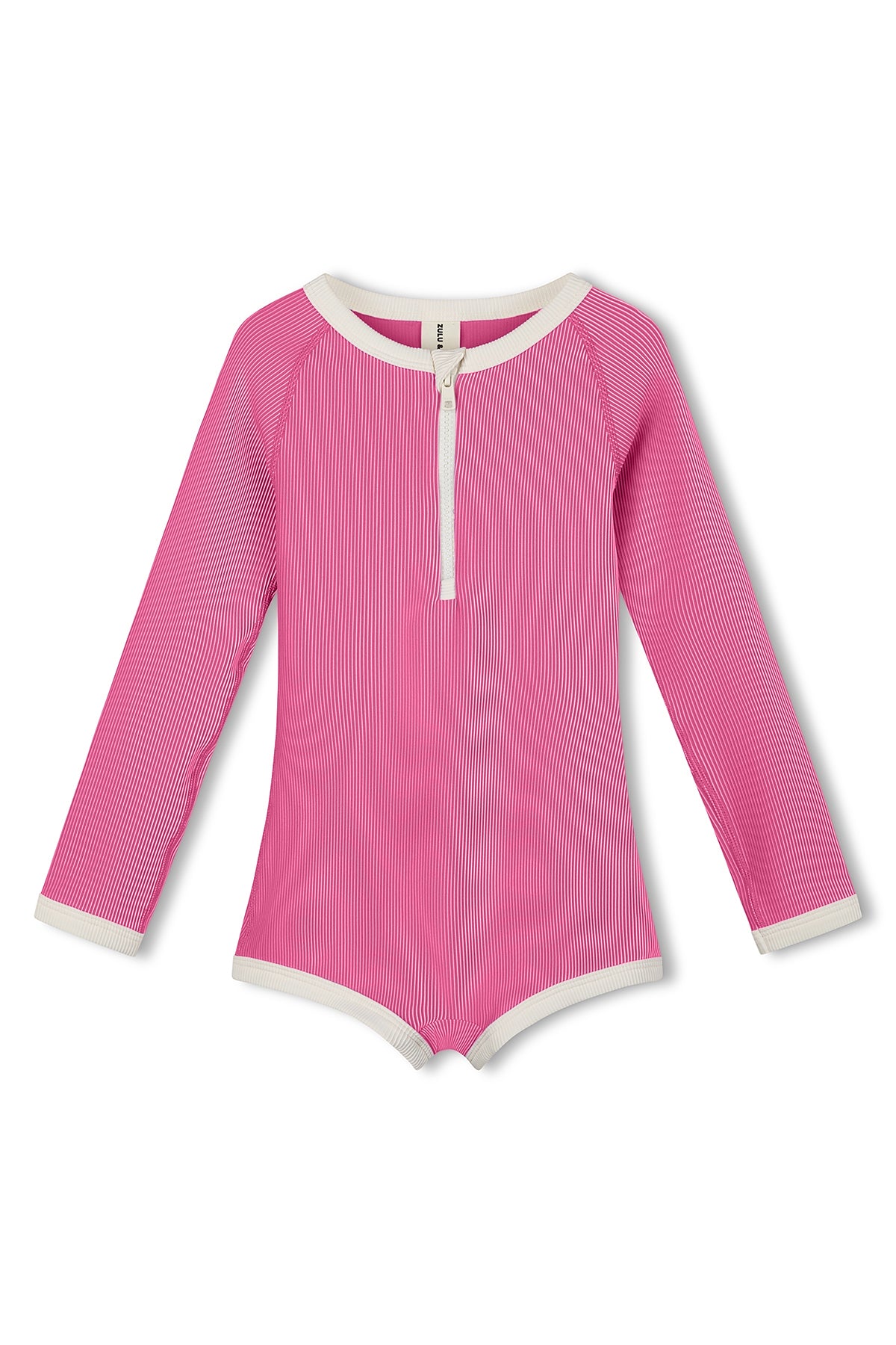 Mini Stripe Rashie Onesie // Shell Pink