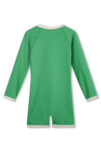 Mini Stripe Rib Surf Suit // Parrot Green
