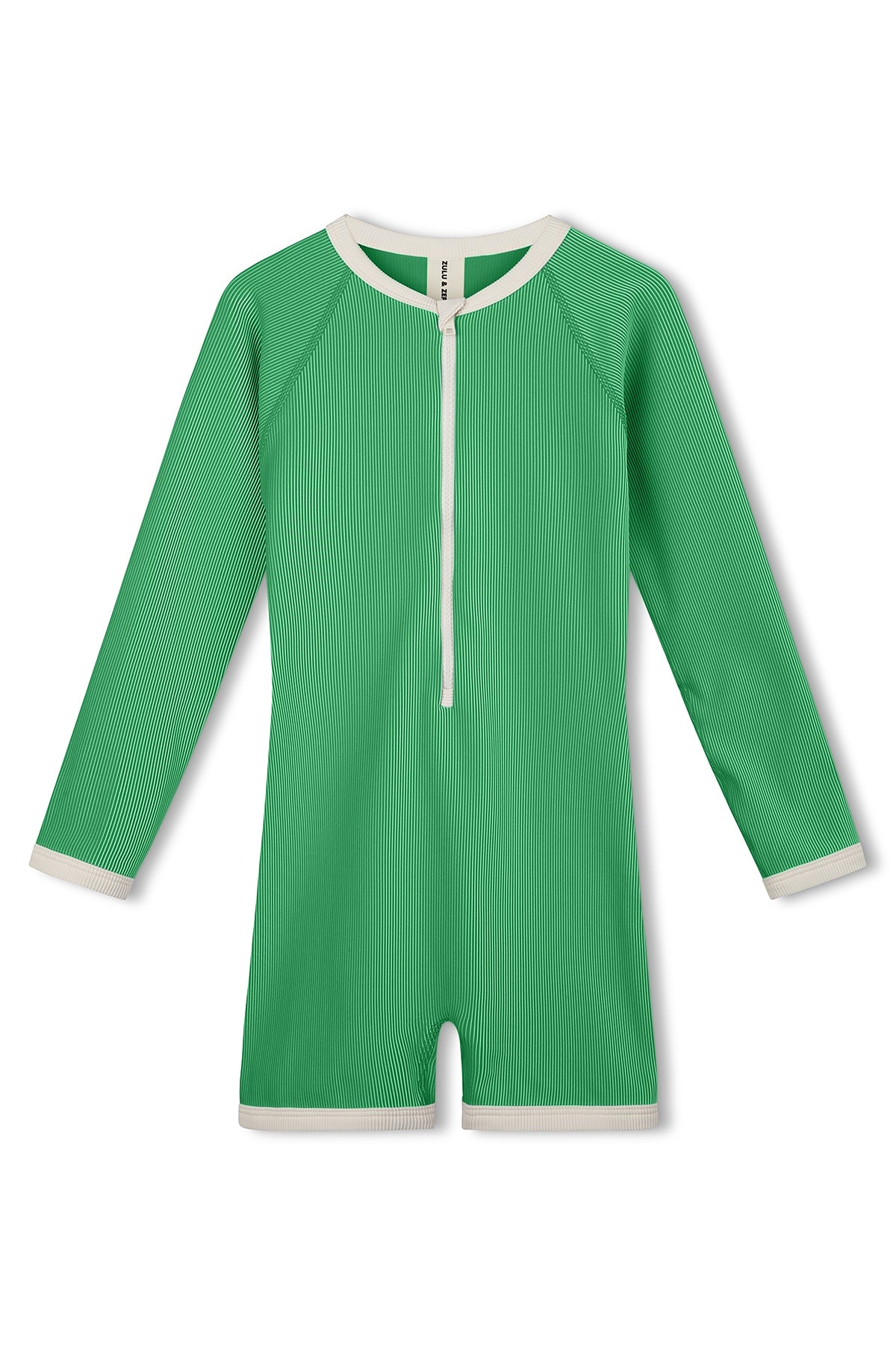 Mini Stripe Rib Surf Suit // Parrot Green