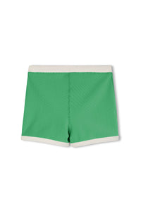 Mini Stripe Rib Surf Short // Parrot Green
