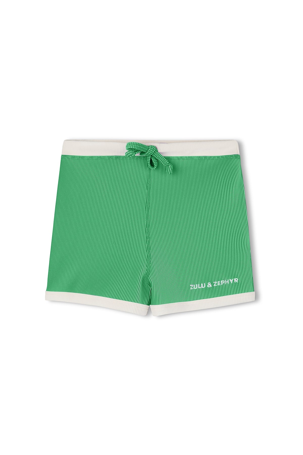 Mini Stripe Rib Surf Short // Parrot Green