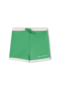 Mini Stripe Rib Surf Short // Parrot Green