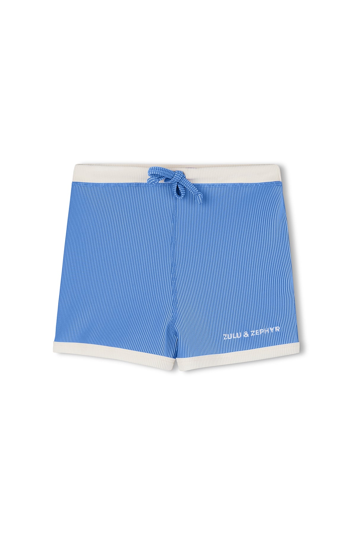 Mini Stripe Rib Surf Short // Sky Blue