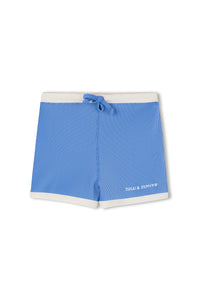 Mini Stripe Rib Surf Short // Sky Blue