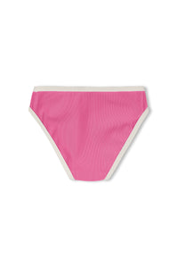 Mini Stripe Rib Bikini Bottom // Shell Pink