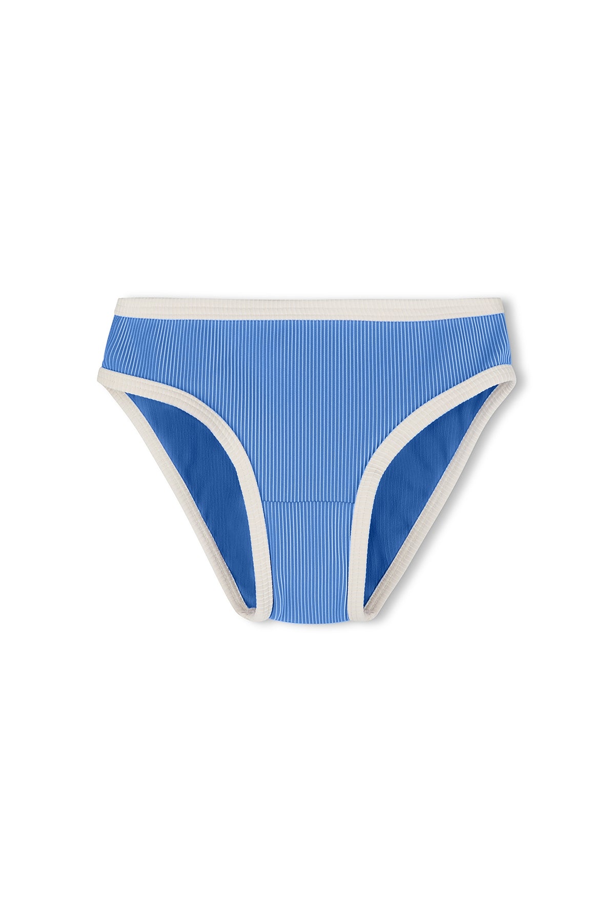 Mini Stripe Rib Bikini Bottom // Sky Blue