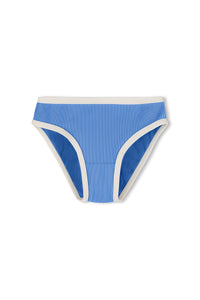 Mini Stripe Rib Bikini Bottom // Sky Blue
