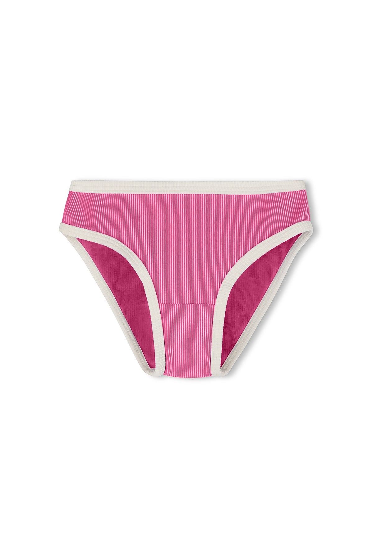 Mini Stripe Rib Bikini Bottom // Shell Pink