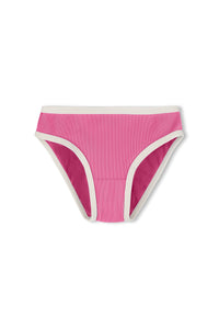 Mini Stripe Rib Bikini Bottom // Shell Pink