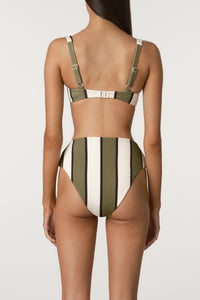Olive Stripe Bra Cup