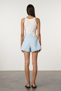 Soft Blue Recycled Denim Shorts