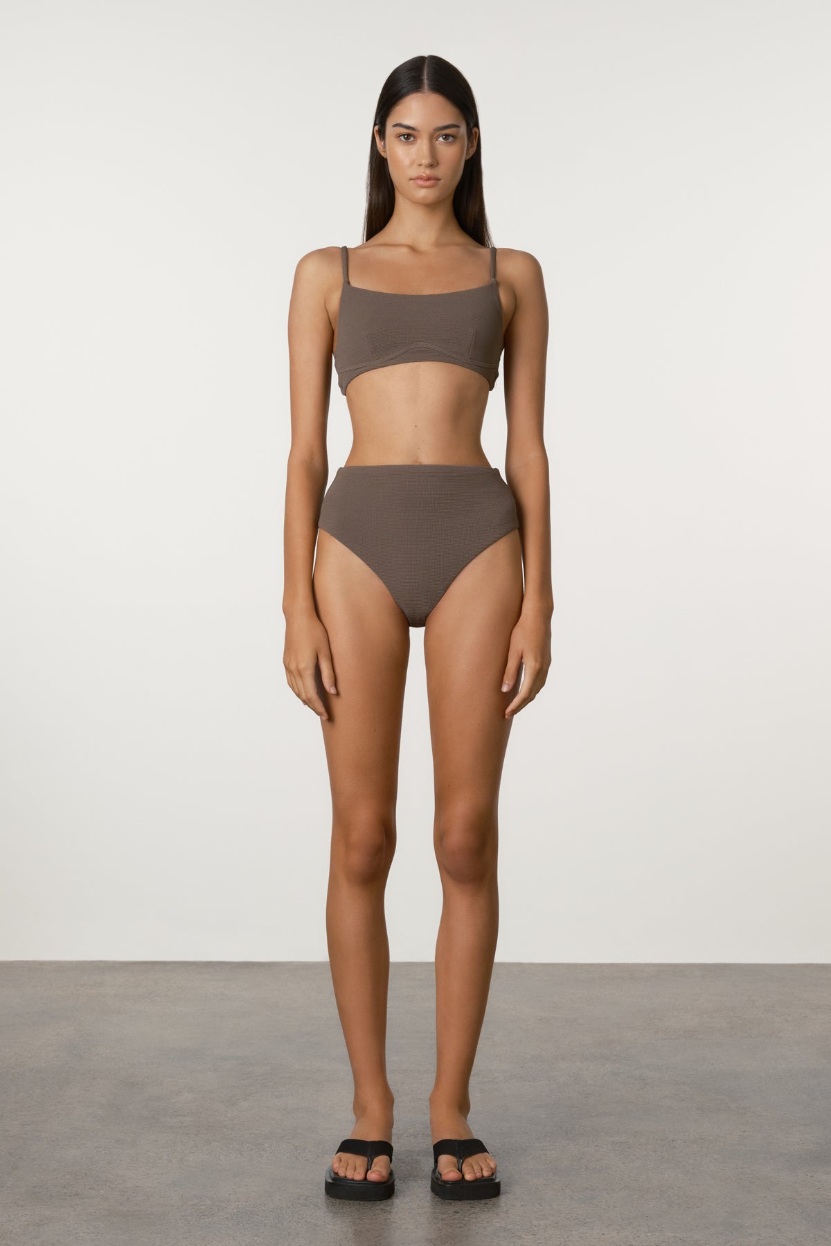 Carob Waffle Waisted High Brief